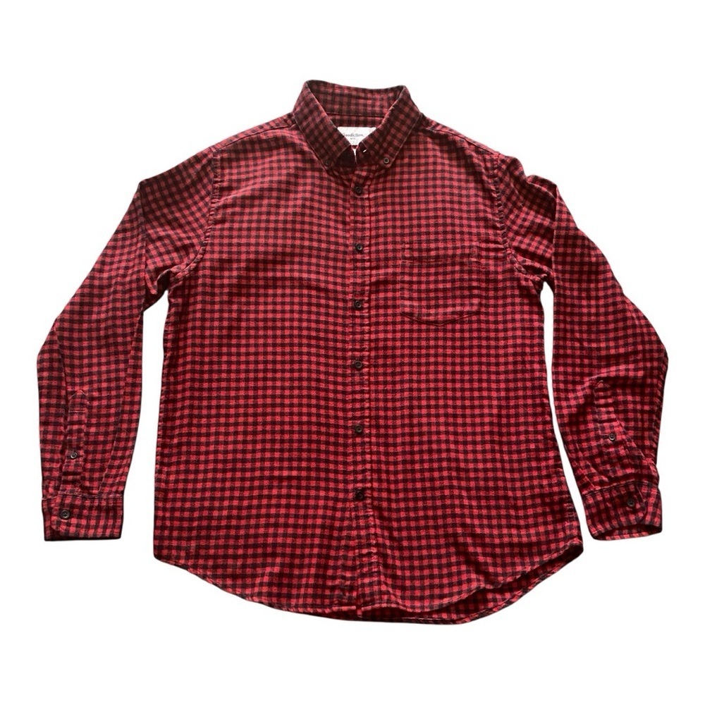 GOODFELLOW & CO-MENS SIZE LARGE-RED AND BLACK FLANNEL SHIRT